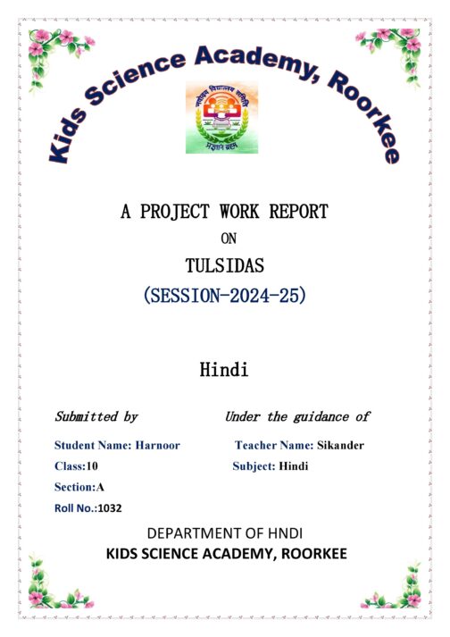 Hindi Project File Cover