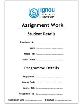 Editable IGNOU Assignment Cover Page